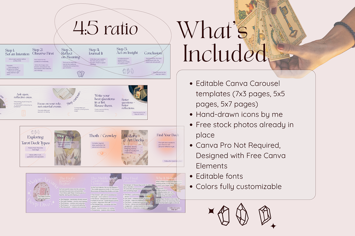 Tarot Reader Instagram Carousal Pack, a Social Media Template by Mochi Atelier (Photo 8 of 10)