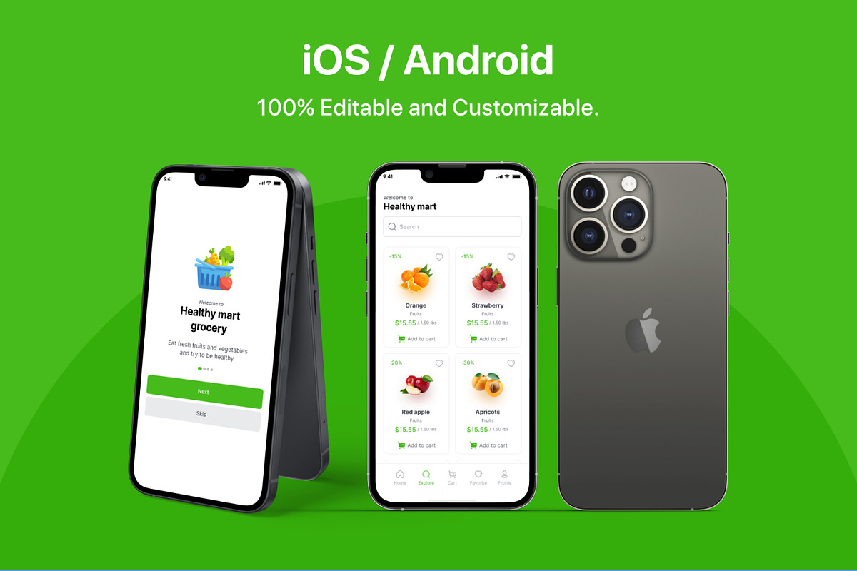 Healthy Mart - Grocery App Ui Kit, an App Template by CreativeUI (Photo 5 of 6)