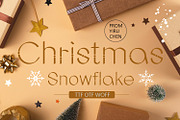 Christmas Snowflake Sans Serif Font, a Sans Serif Font by Yiru Chen Studio (Thumbnail 1 of 15)