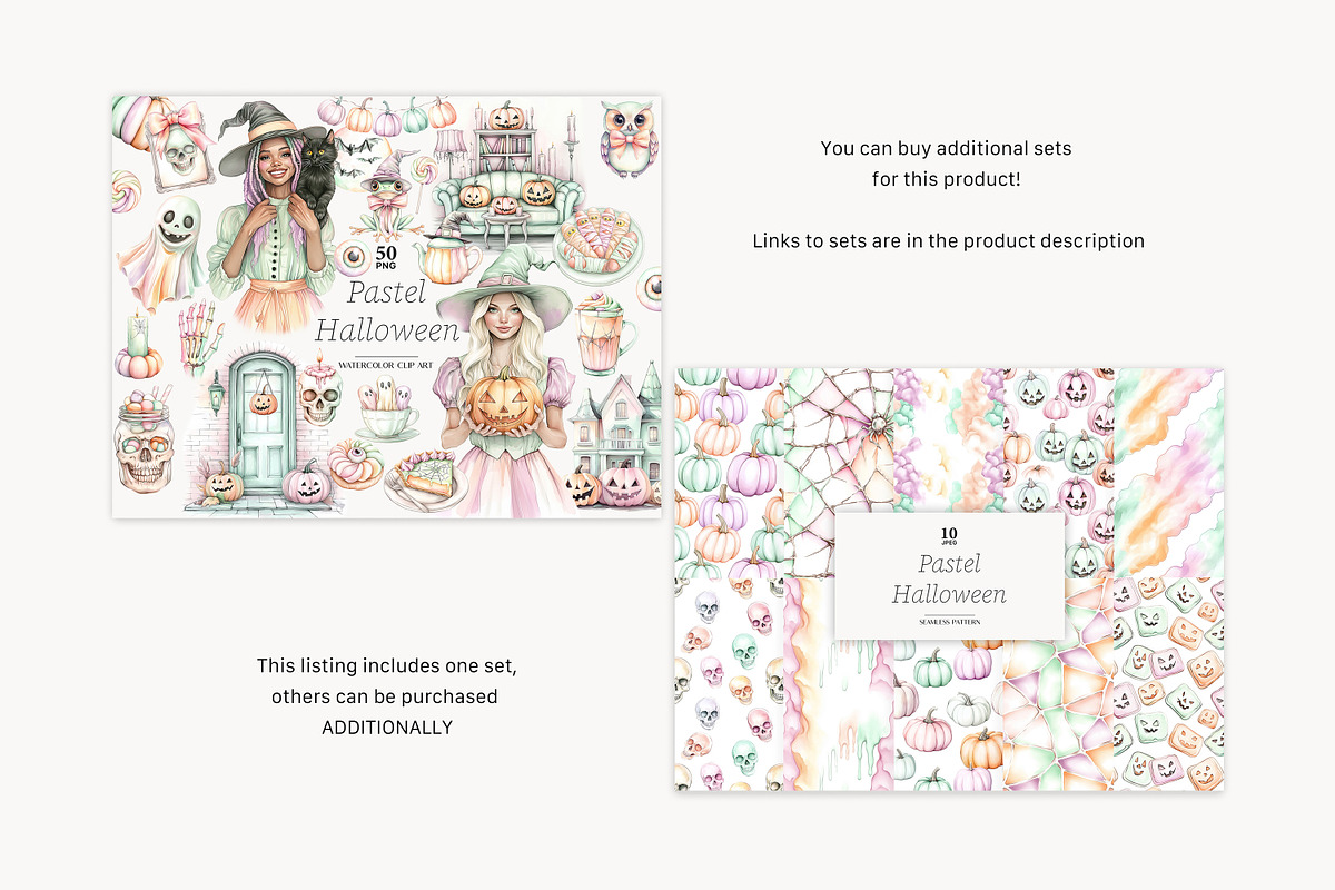 Pastel Halloween Digital Papers