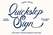 Quickstep Sign - Clean Script Font, a Script Font by AQR Studio (Thumbnail 1 of 8)
