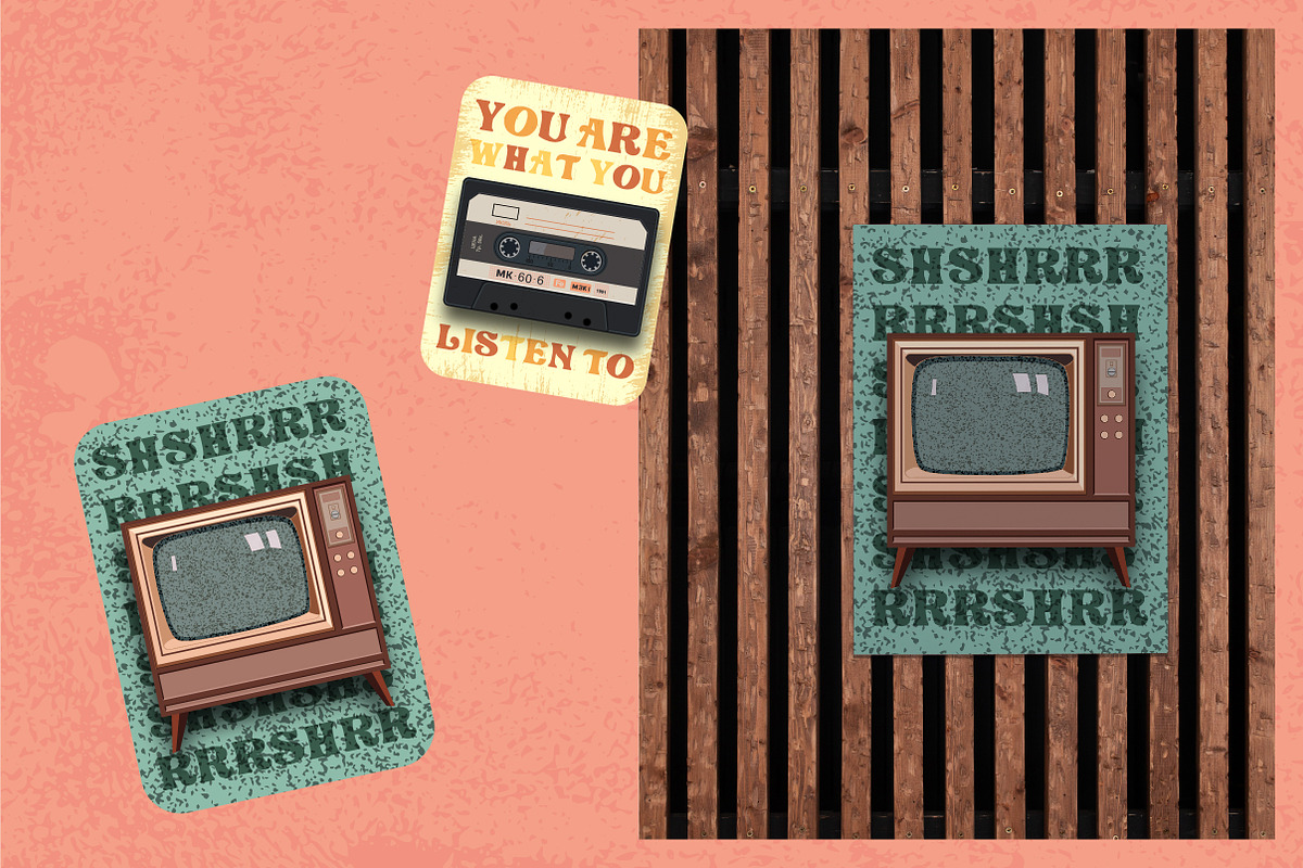 Stickers & pins Vintage, an Illustration by Onceli*art (Photo 5 of 6)