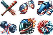 Patriotic Sports Elements Clipart, an Illustration by Designking (Thumbnail 3 of 4)