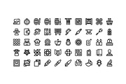 50 Arts and Crafts Icons, an Outline Icon by Side Project (Thumbnail 2 of 7)