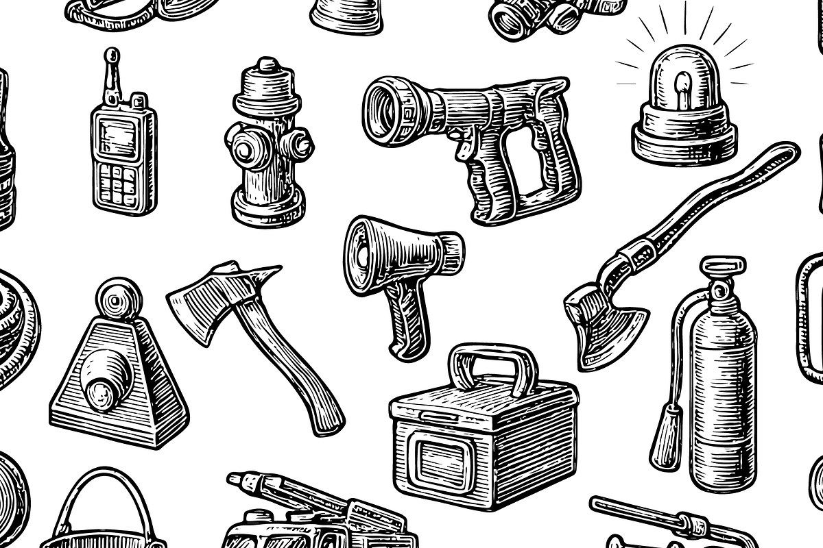 Vintage Firefighting Equipment Set, an Object Graphic by RT Studio (Photo 4 of 4)