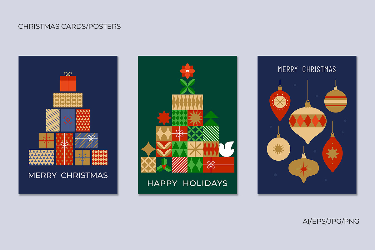 Geometric Christmas collection, a Seasonal Illustration by yarynabo (Photo 3 of 13)