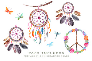 Watercolor Cliparts Native Kit