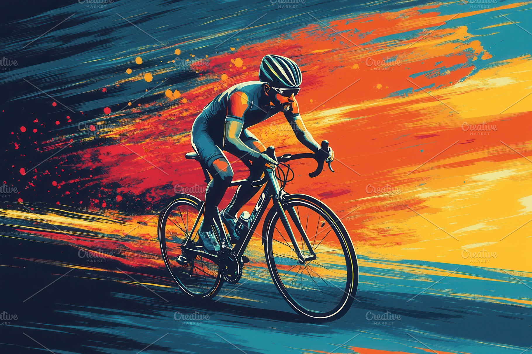 Man enjoys cycling with freedom, a Photo by Pavel_design