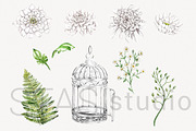 White Peony & Silver Cage Clipart, a Decorative Illustration by STASIstudio (Thumbnail 3 of 3)