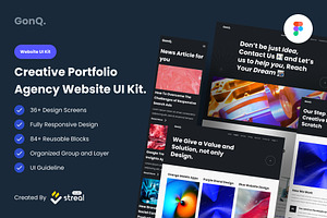 GonQ Creative Agency Website UI Kit, a Templates & Theme by Streal Creative