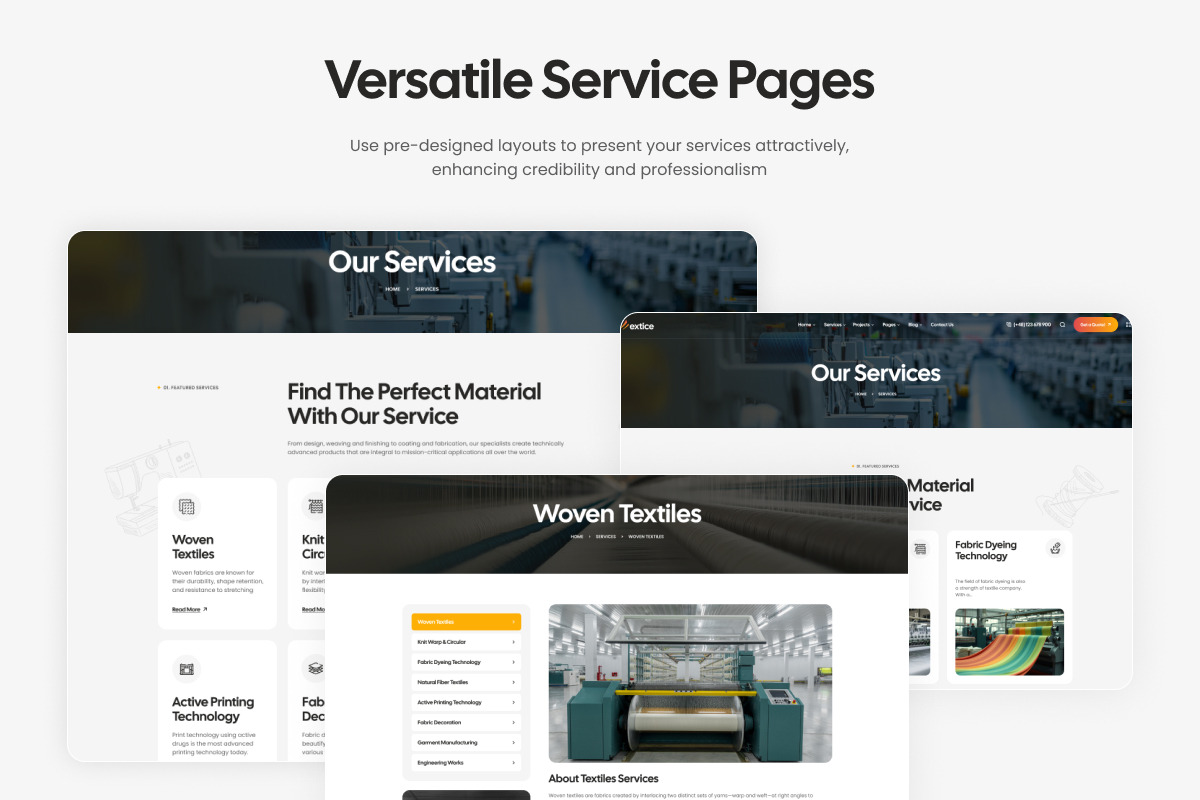 Extice - Textile Industry WordPress, a WordPress Template by Opal Wordpress Theme (Photo 4 of 8)