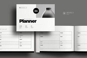 Weekly Planner Landscape Template, a Brochure Template by PrintIdea