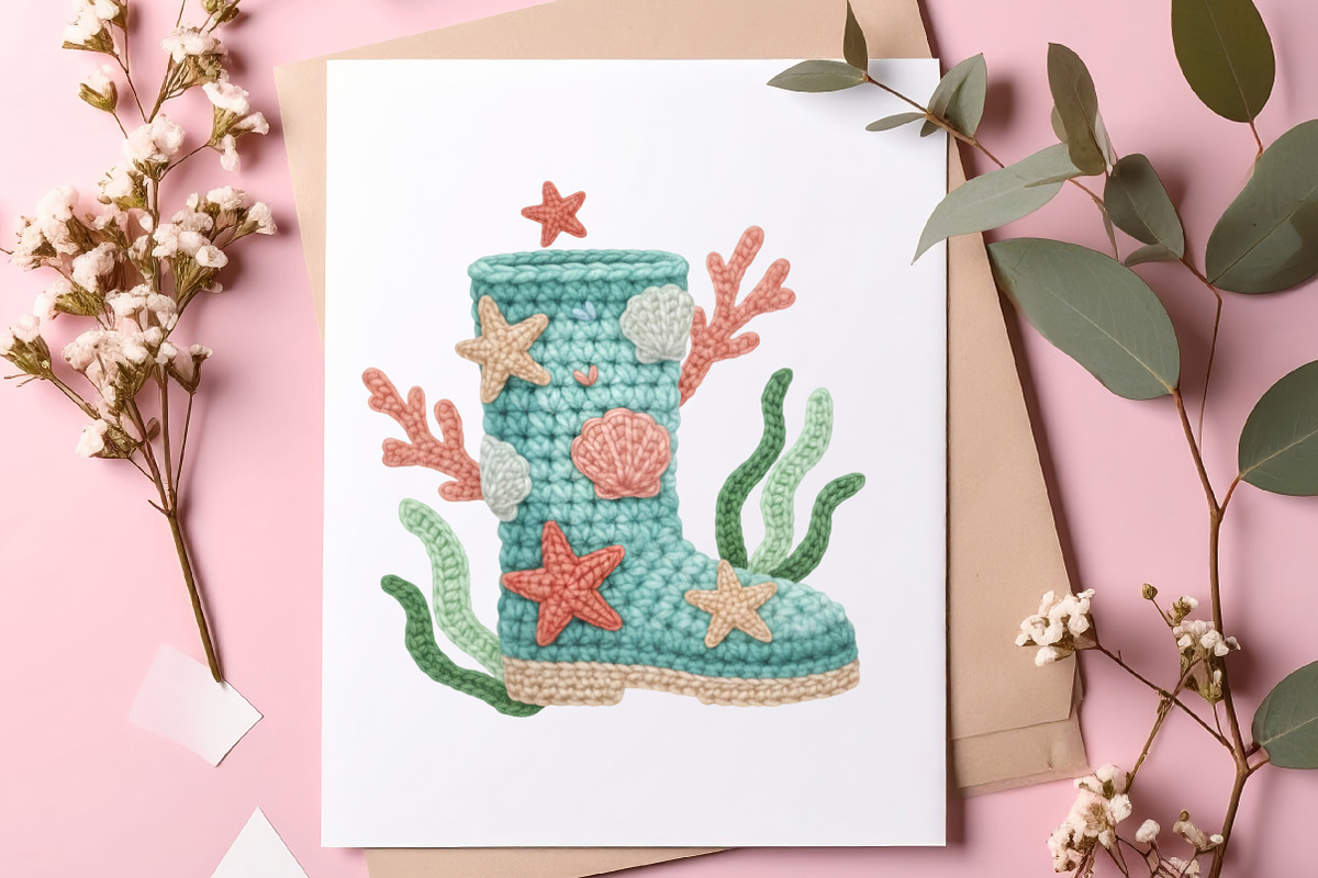 Faux Yarn Beach Summer Clipart, an Illustration by SinaCreation (Photo 7 of 11)