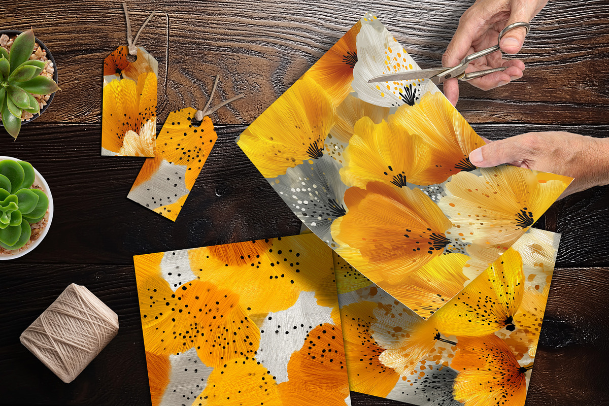 Warm Autumn Abstract Brush Scrapbook, a Background Graphic by V Design Creator (Photo 4 of 11)