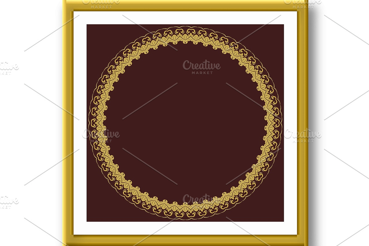 Floral Modern Vector Round Frame, a Texture Graphic by FineArtStudio (Photo 2 of 3)