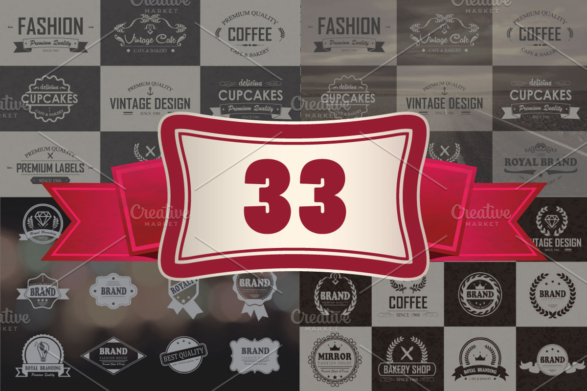 33 Logos, Badges & Labels, a Branding & Logo Template by Pentaclay (Photo 1 of 5)