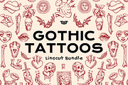 Gothic Tattoo Clipart Bundle, an Object Illustration by ClayStudio (Thumbnail 1 of 8)