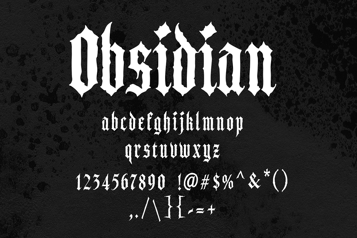 OBSIDIAN - Blackletter with Grit, a Blackletter Font by Mark Richardson (Photo 3 of 3)