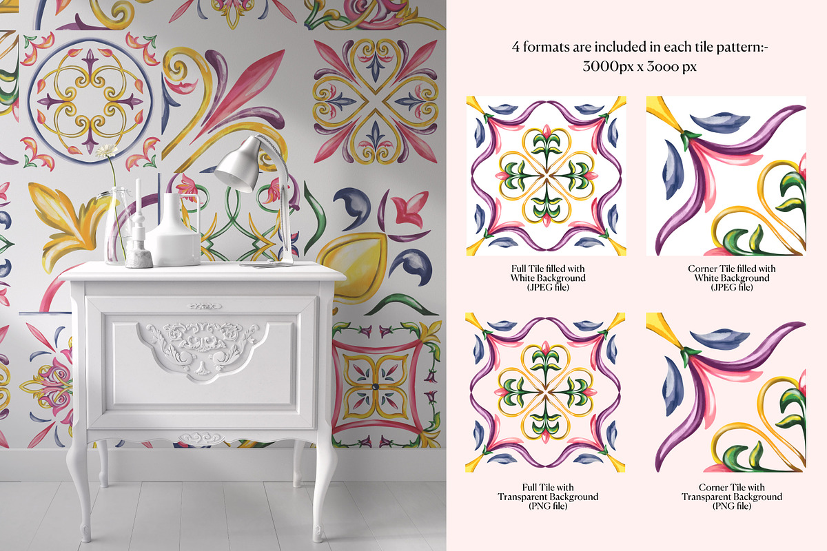 Majolica Tile Pattern, a Pattern Graphic by Rachel Art Studio (Photo 2 of 10)