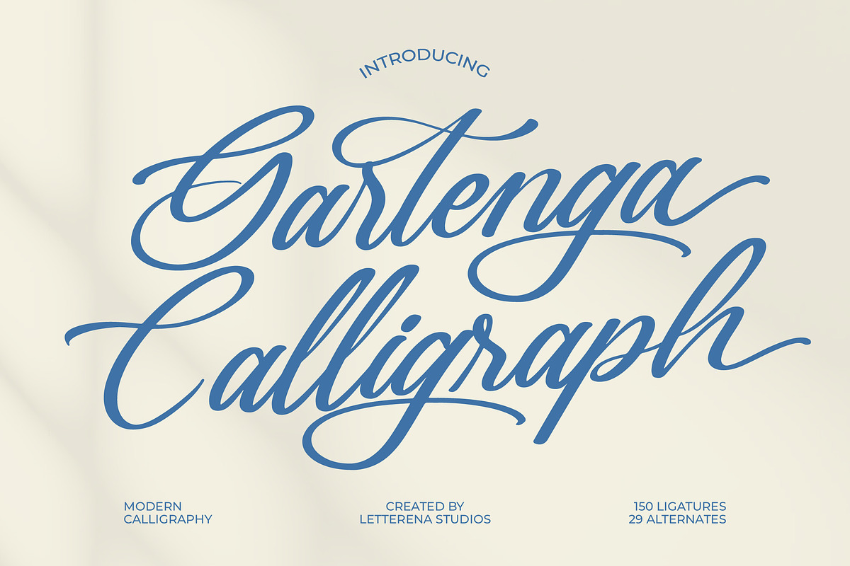 Gartenya Calligraph Modern Font, a Script Font by Letterena Studios Script (Photo 1 of 19)