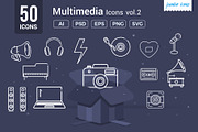 Multimedia Line Icon V2, an Outline Icon by Jumbo Icons (Thumbnail 1 of 5)
