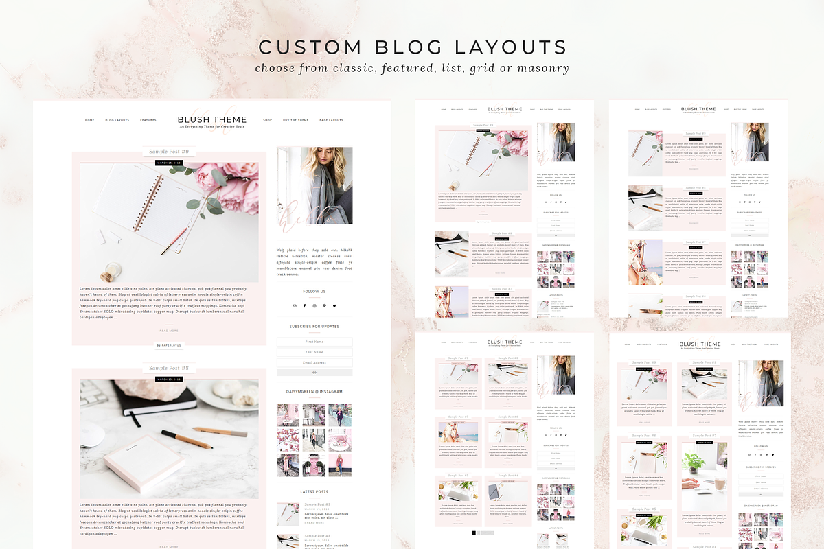 Blush WordPress Theme, a WordPress Template by Studio Sirona (Photo 3 of 7)