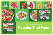 Popular Thai Food – Watercolor, a Food Illustration by CreativeValuation (Thumbnail 1 of 11)