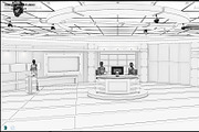 Virtual TV Studio News Set 27, an Architecture 3D Model by akerStudio (Thumbnail 7 of 49)
