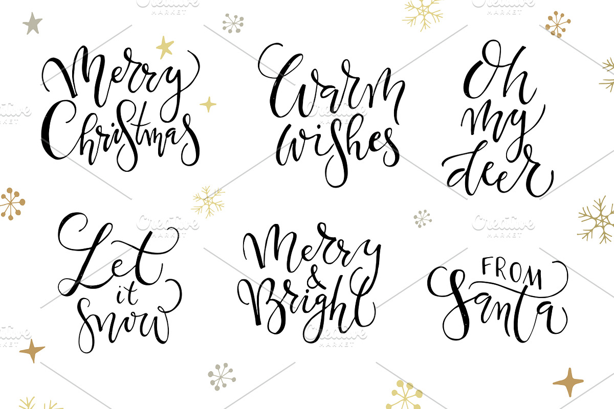 Merry Christmas Calligraphy Set, a Templates & Theme by Svetlana Kurako