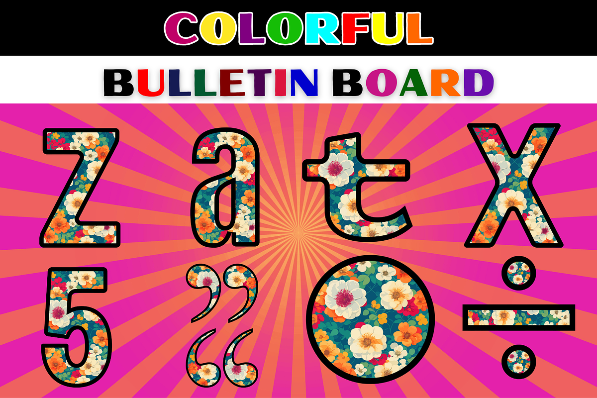 Bulletin Board Flower Letter Numbers, a Templates & Theme by Premium Digital Templates (Photo 3 of 3)