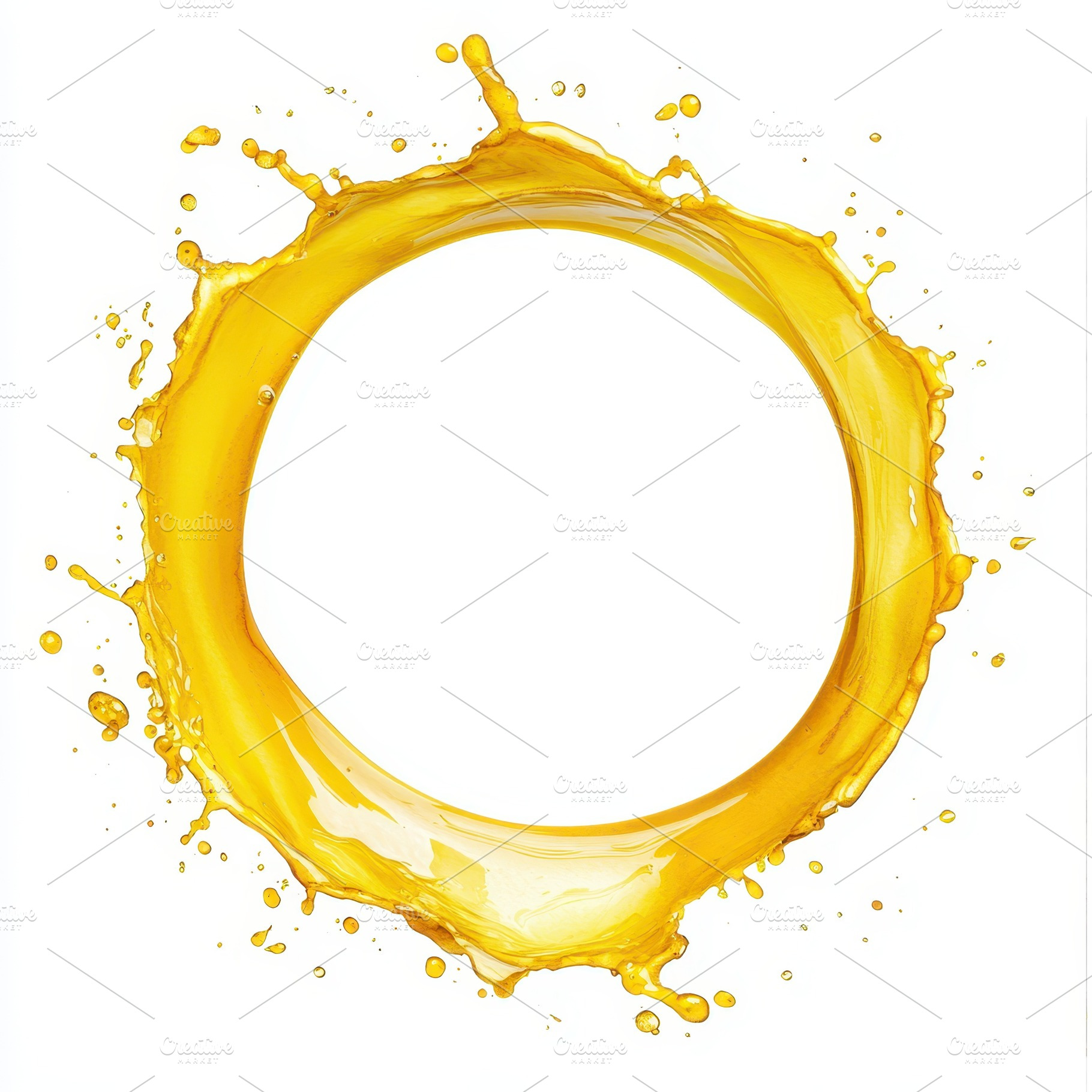 Golden liquid splash forming a circl, an Abstract Photo by Pixeness Studio