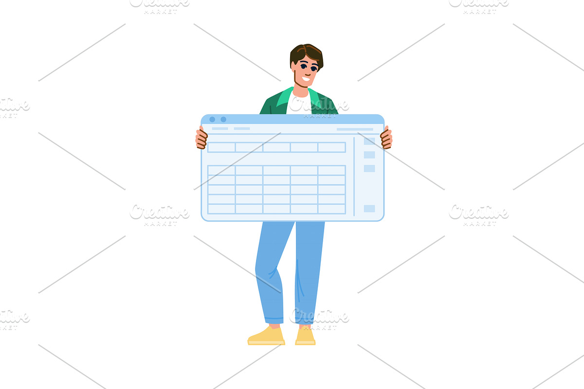 Young man holding a large, a Finance Illustration by pikepicture