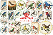 Bird Junk Journal Tags, Printable, an Illustration by Dream Creation (Thumbnail 1 of 5)