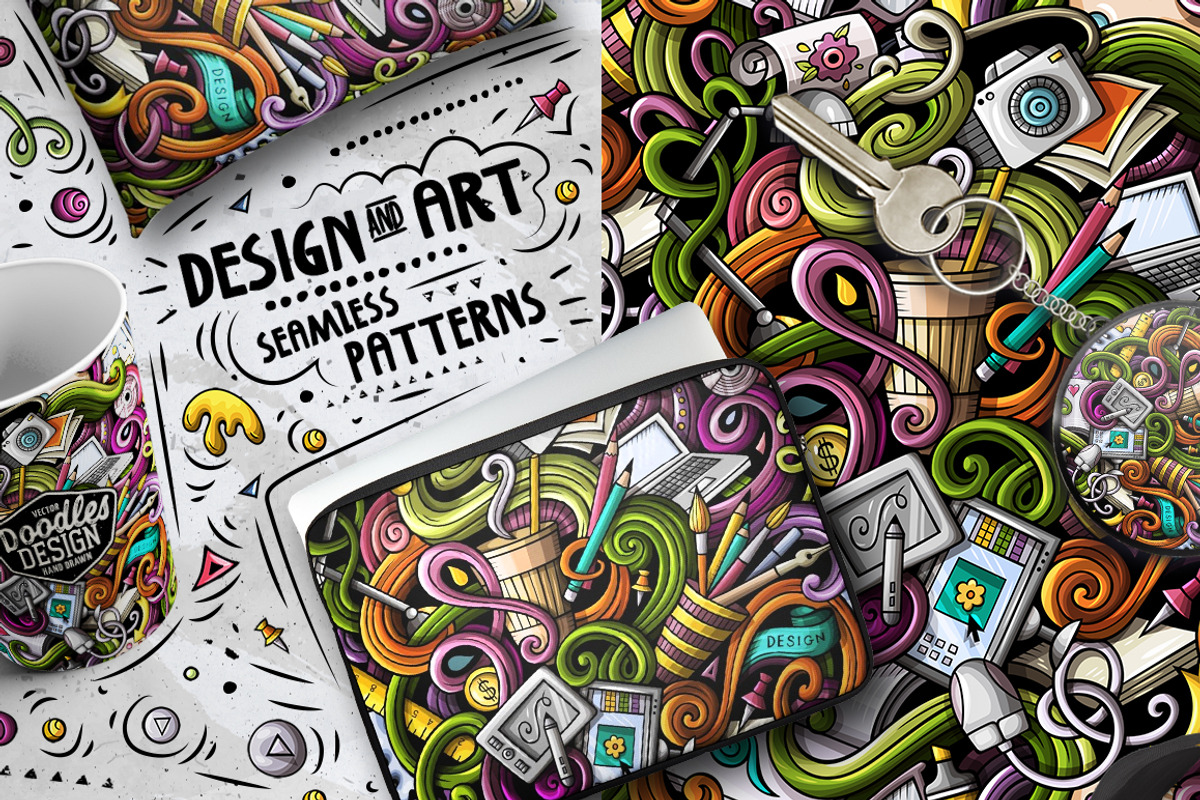 Designer Doodle Seamless Patterns, a Pattern Graphic by BALABOLKA (Photo 2 of 8)