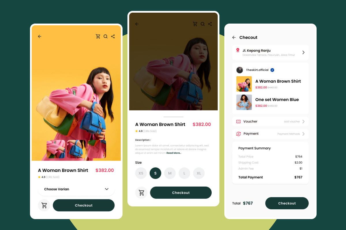 Luxe - Modern Fashion Mobile App, an App Template by trabaskriya (Photo 3 of 5)