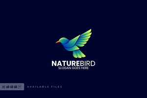 Nature Bird Gradient Colorful Logo