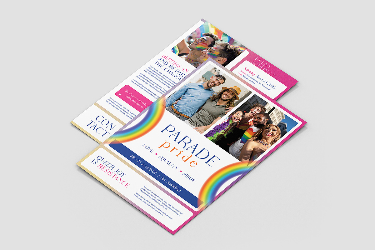 LGBT Parade Flyer Canva Template, a Flyer Template by artbart (Photo 2 of 9)