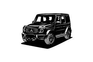 G350 - Classic Car, Stencil, an Illustration by Digital-Clipart