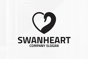 Swan Heart Logo Template