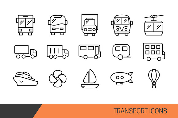 Transport Vector Line Icons