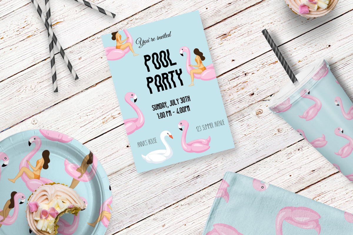 Midday heat. Swimming pool set., a Person Illustration by Anyuka (Photo 5 of 5)