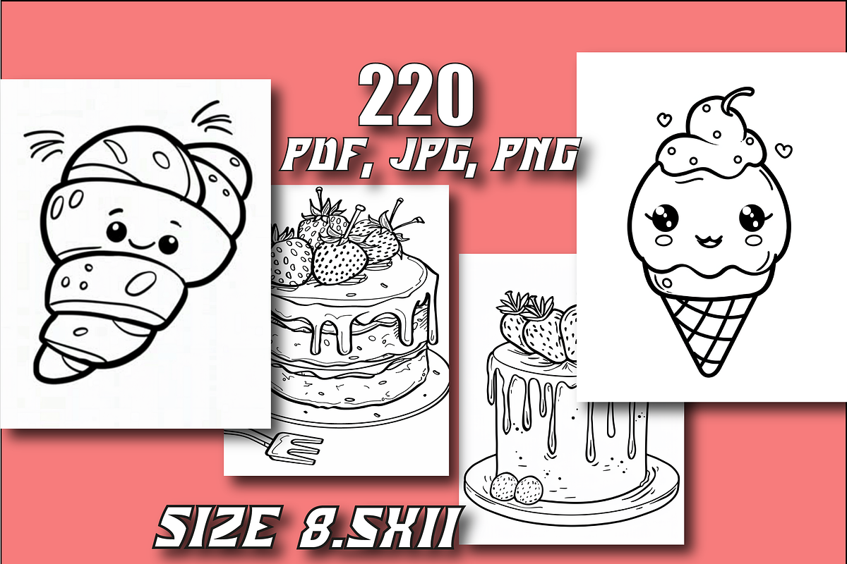 Cute Kawaii Food Coloring Book, an Animal Illustration by Printable Design Store (Photo 4 of 7)