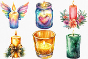 Christmas Glitter Candle Clipart, an Illustration by Canvas Craft (Thumbnail 2 of 8)