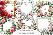 Valentines Watercolor Heart Border, an Illustration by SinaCreation (Thumbnail 1 of 11)