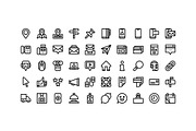 50 Contact Us Icons, an Outline Icon by Side Project (Thumbnail 2 of 8)
