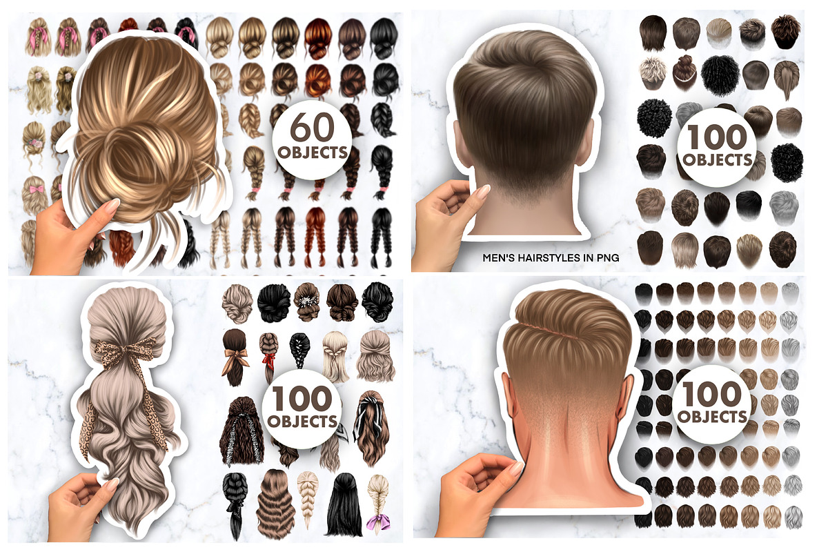1300 hairstyles bundle, an Illustration by Elenbushe (Photo 3 of 10)