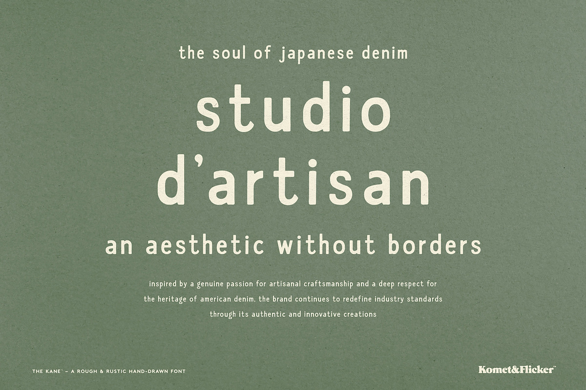 The KANE - A Rough & Rustic Font, a Sans Serif Font by Komet & Flicker (Photo 12 of 15)