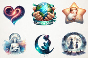 Celestial Mothers Day Watercolor PNG, a Seasonal Illustration by RobertsArt (Thumbnail 5 of 5)