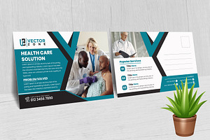 Medical care postcard template, a Card Template by Vectorzone