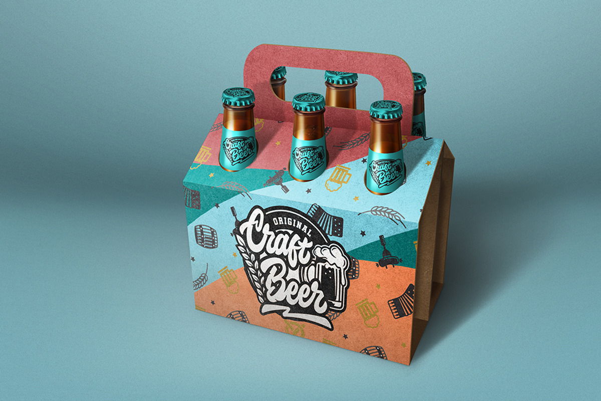 Beer Bottle Six Pack Mockup